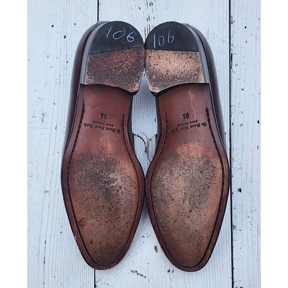 To Boot New York Burnished Brown Leather Penny Loafers Made Italy US 9.5 EU 43.5 - Picture 6 of 6